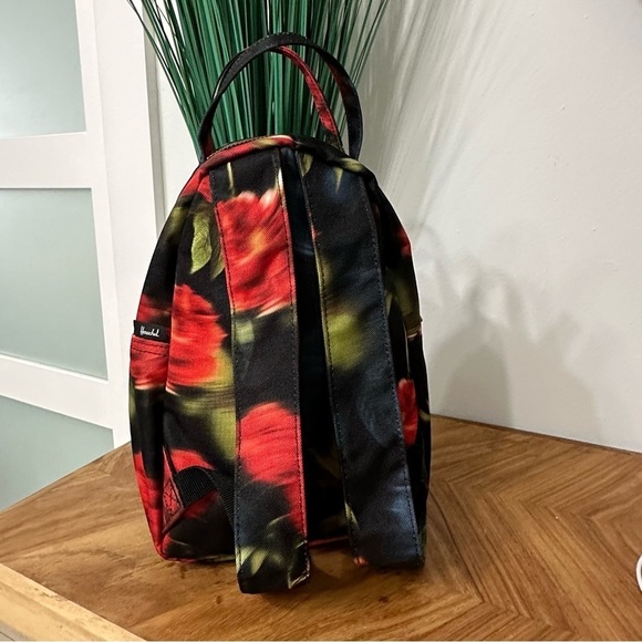 Herschel Supply Co. Mini Nova Backpack Blurry Roses Red/Black Gold Hardware - Picture 9 of 11